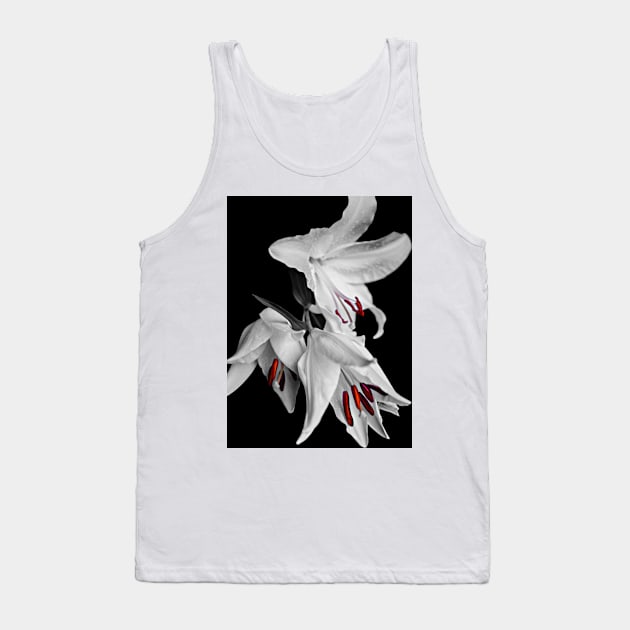 White Lilies Tank Top by Reg-K-Atkinson